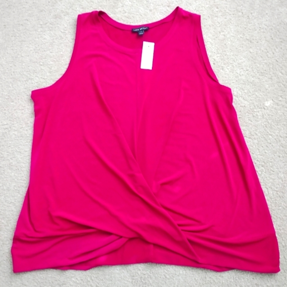 Lane Bryant Womens Plus Size Pink Sleeveless Twist Tank Top Size 22 24 - Picture 3 of 10